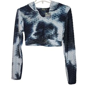 Special One Activewear Hooded Scrunched Crop Top Size Medium NWT